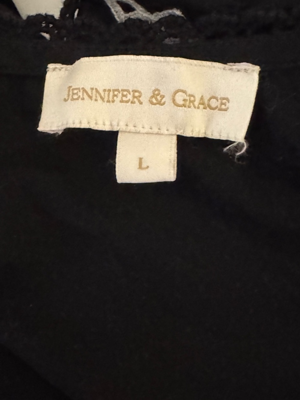 Jennifer & Grace 100% Cotton Black Embroidered Tie-Front Cropped Floral Boho Top - Picture 6 of 7